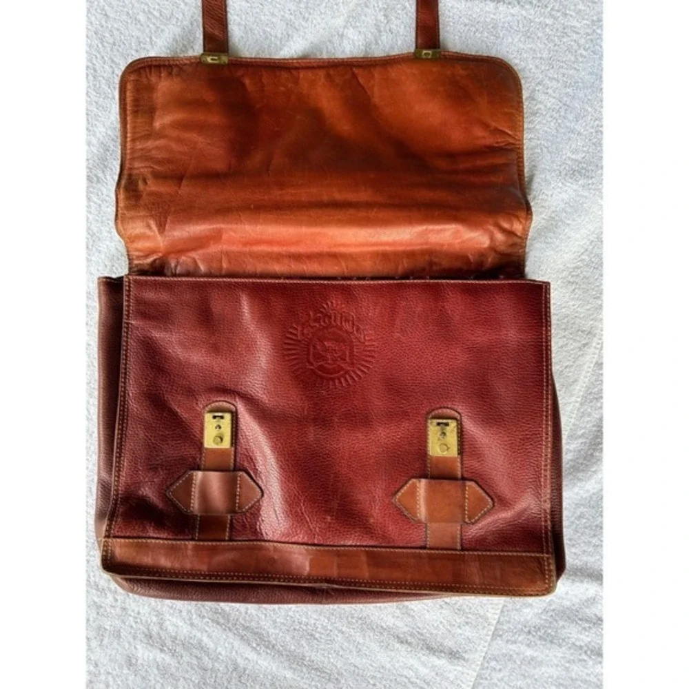 Vintage Escudo Genuine Leather Executive Briefcase Attache Laptop‎ Messenger Bag